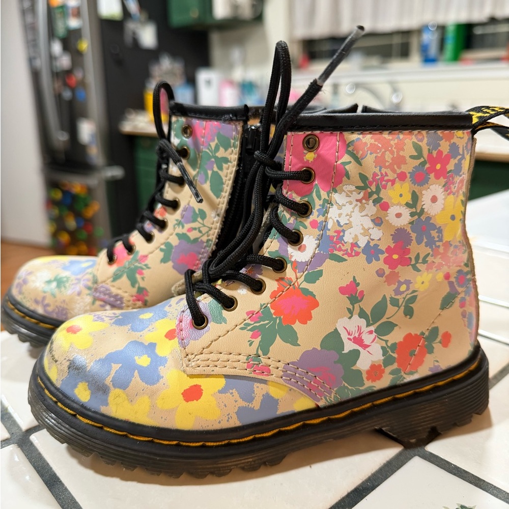 Dr. Martens 1460 Floral Mash Up Leather Lace Up Boots